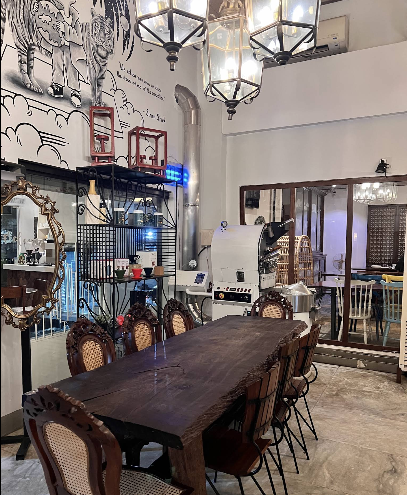 The Giving Café cozy interior with rustic décor and warm ambiance in Mandaluyong